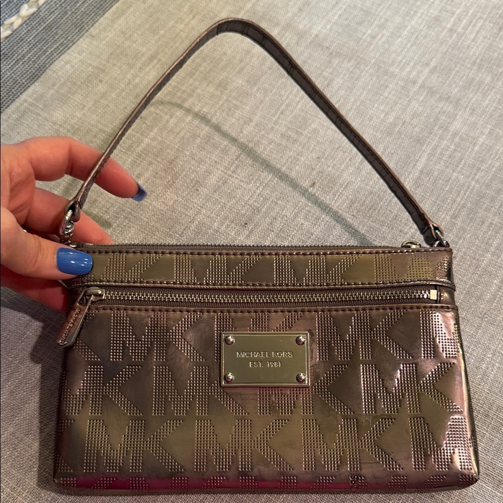 Michael Kors Shimmering Silver Wristlet